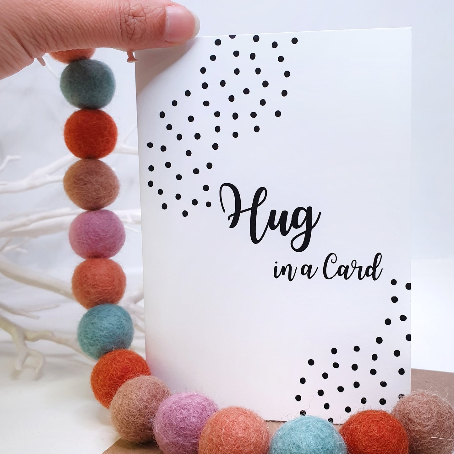 Hug in a Card - A6 Monochrome Typo Greeting Card