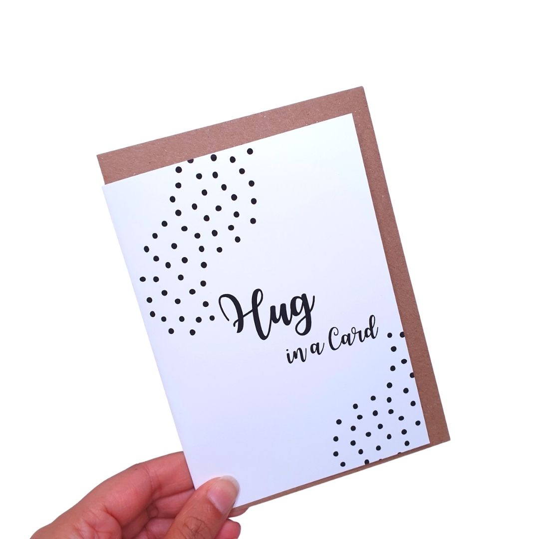 Hug in a Card - A6 Monochrome Typo Greeting Card