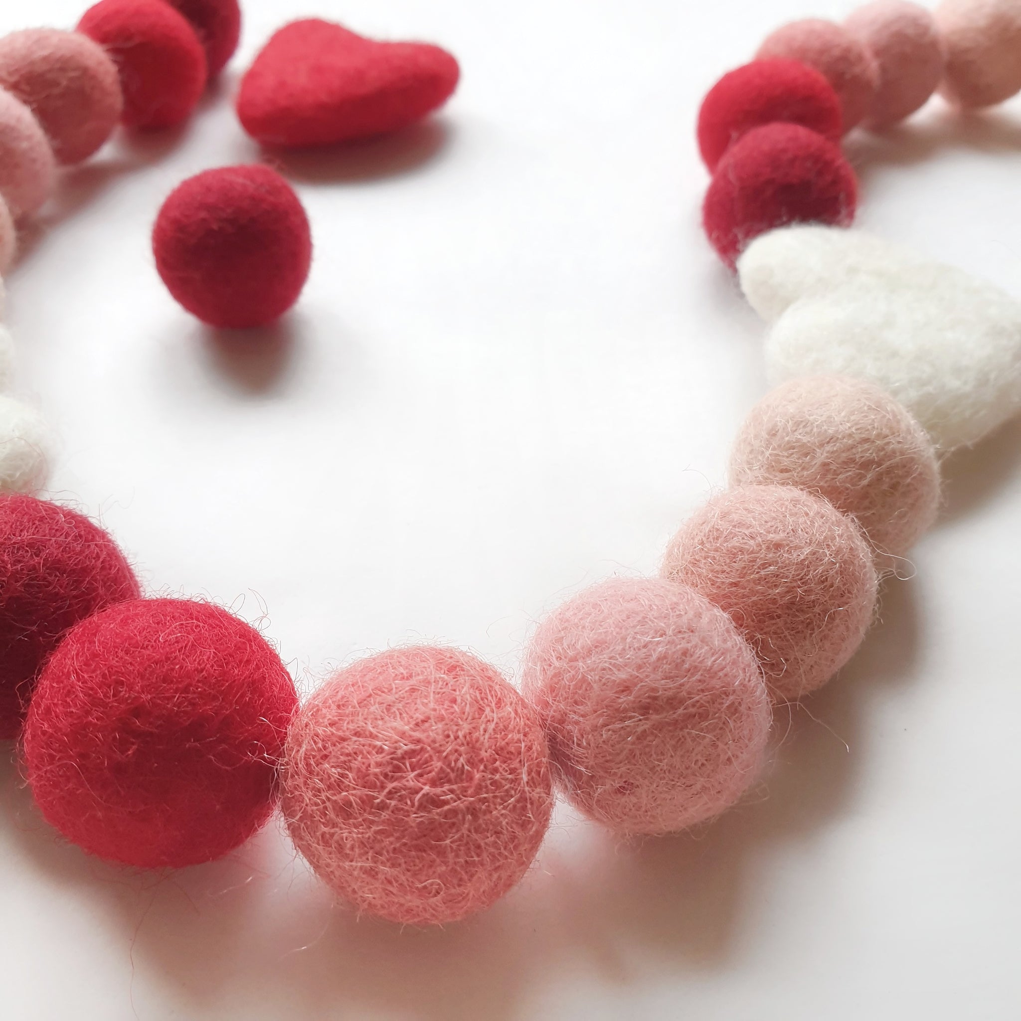 Pink Ombre Pom Pom Garland Pink Felt Balls Garland Nursery Wall