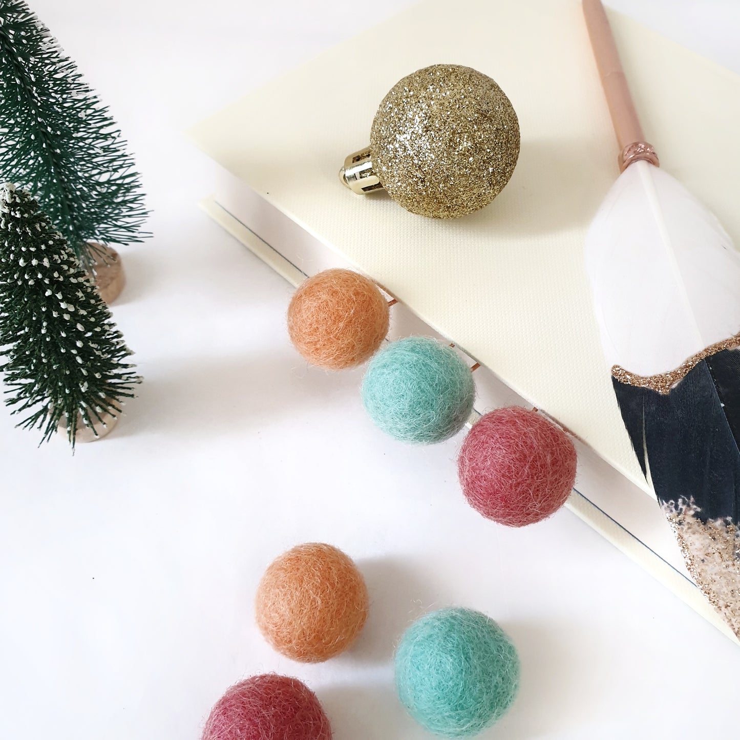 Wonderland Pom Pom Paperclips - Felt Ball Stationary Bookmarks